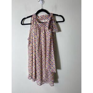 Basically Me Multicolored Polka Dot Sleeveless Blouse Sz S